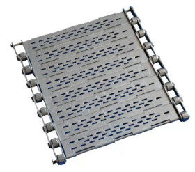Qualität  Punched Wire Mesh Conveyor Belt Stainless Steel Chain Plate With Baffle Fabrik