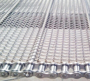 400mm 500mm Metalldraht Mesh Conveyor Flat Flex Belt mit Kette