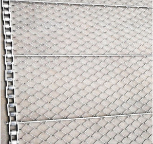 Kundengebundene Lebensmittelindustrie Diamond Mesh Steel Plate Conveyor Belt