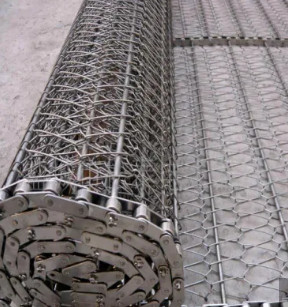 Edelstahl-Metallkettenförderband Mesh Sprocket Driven