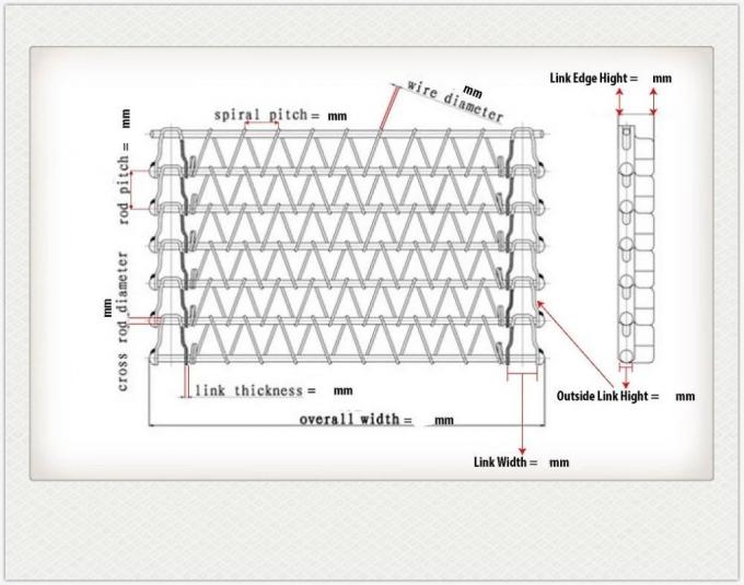 400mm 500mm Metalldraht Mesh Conveyor Flat Flex Belt mit Kette 1