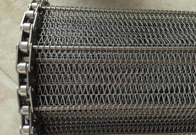 400mm 500mm Metalldraht Mesh Conveyor Flat Flex Belt mit Kette 3