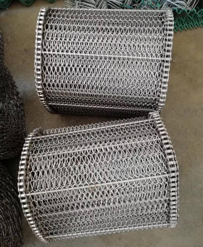 400mm 500mm Metalldraht Mesh Conveyor Flat Flex Belt mit Kette 5