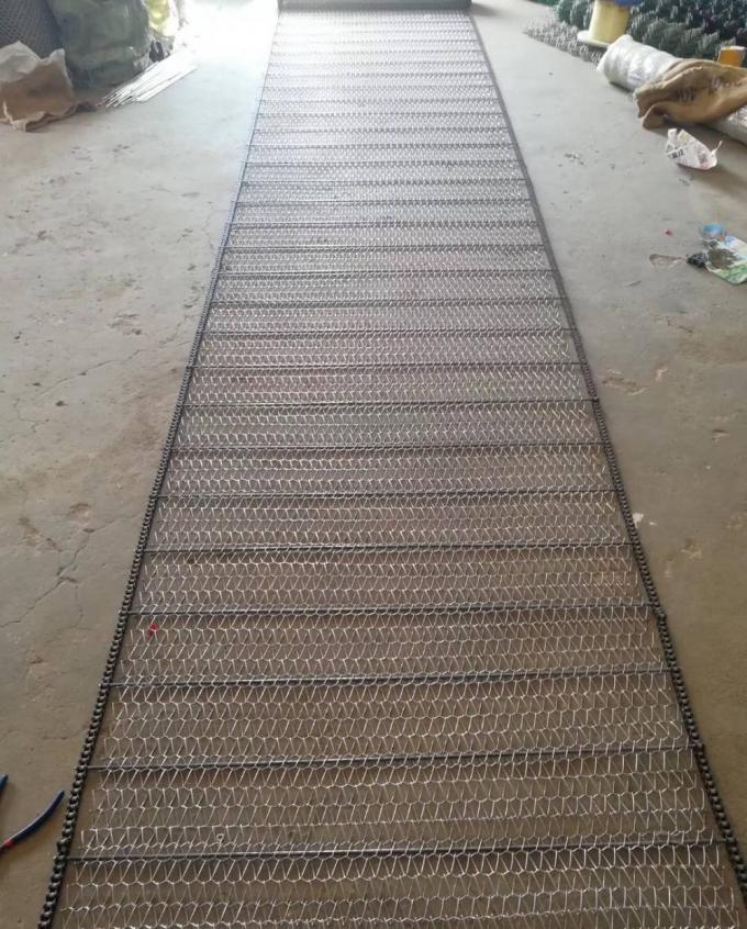 400mm 500mm Metalldraht Mesh Conveyor Flat Flex Belt mit Kette 8